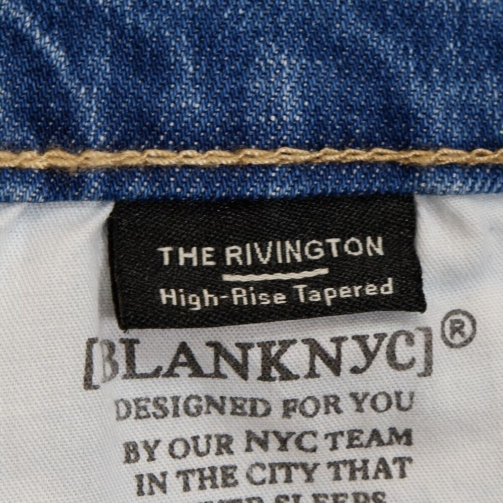 Blanknyc Rivington Jeans Size 25 Womens High Rise Slim Leg Distress Blue 27x27.5 - Picture 8 of 11